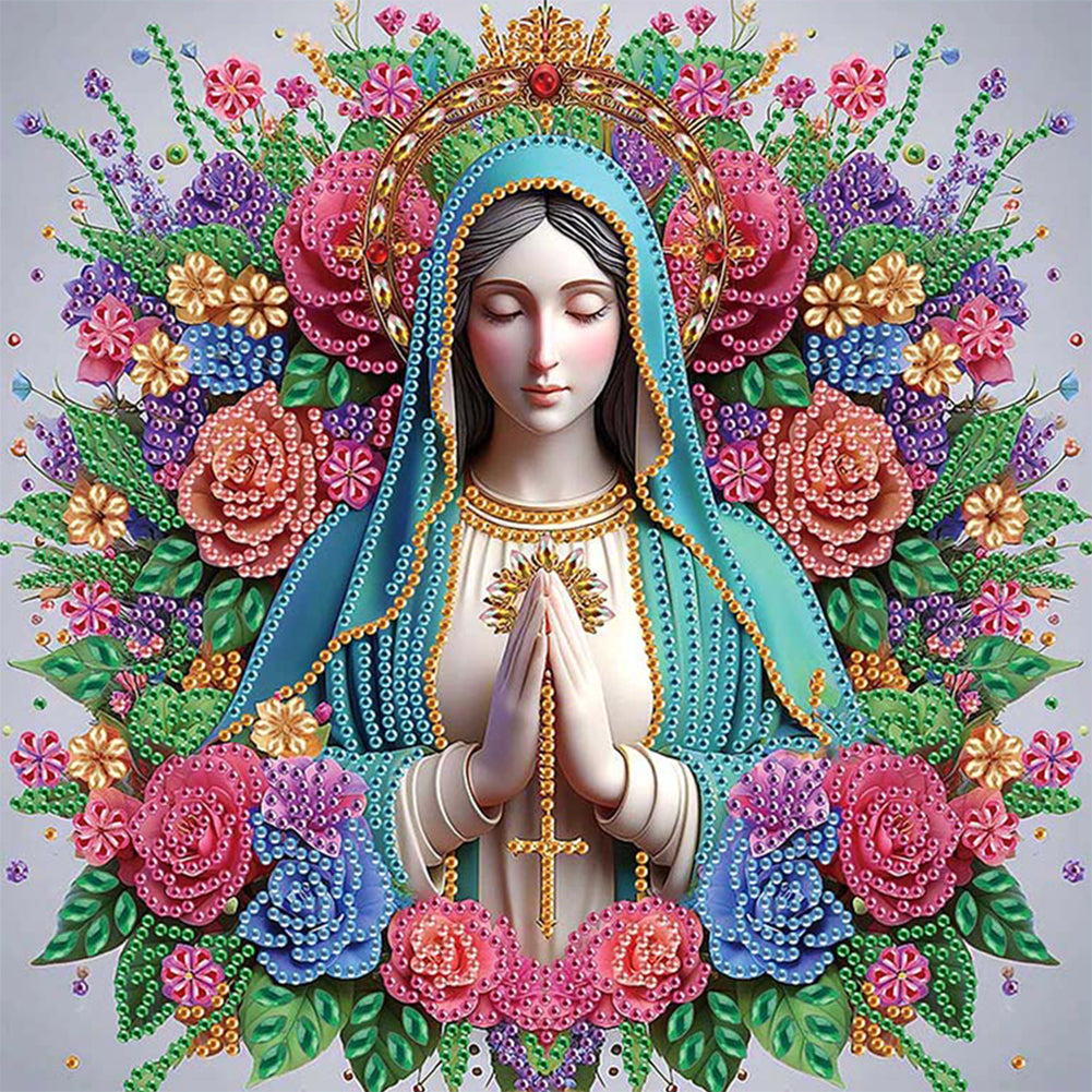 Diamond Painting - Partial Special Shaped - Religious Madonna (30*30CM)