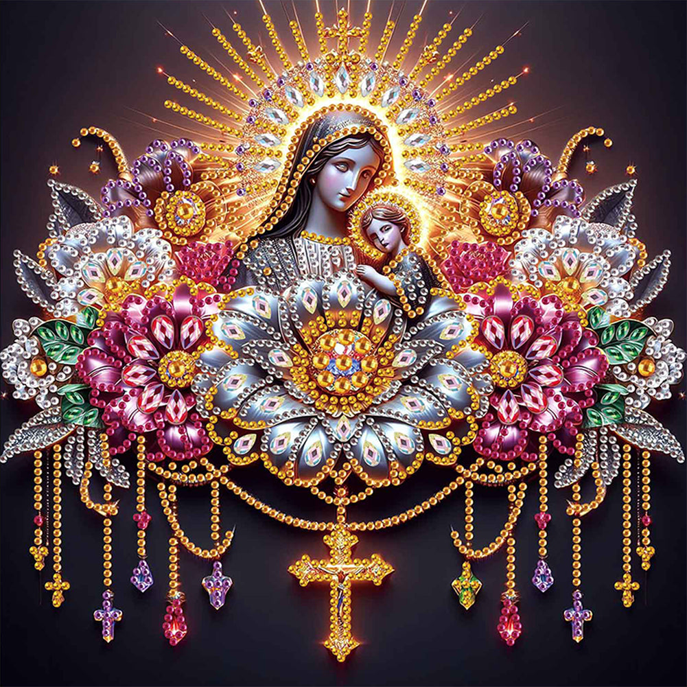 Diamond Painting - Partial Special Shaped - Religious Madonna (30*30CM)
