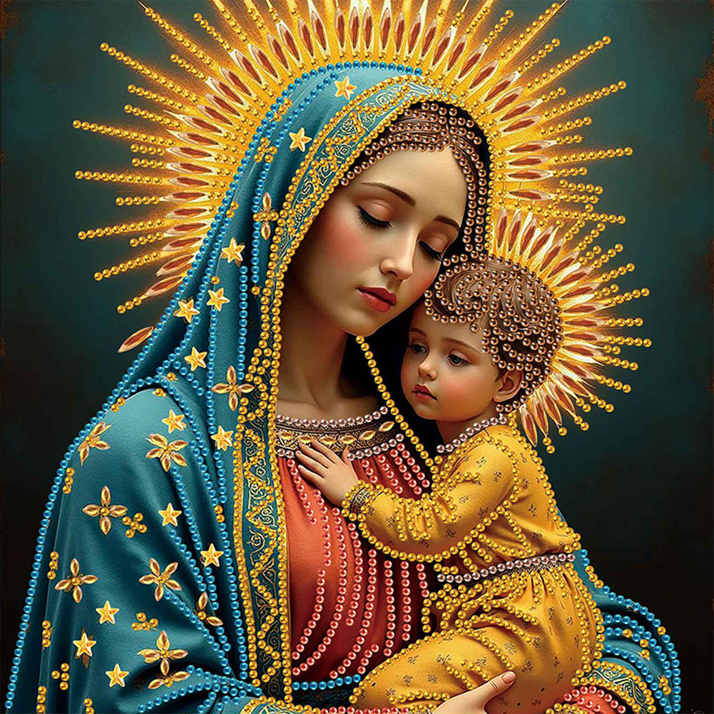 Diamond Painting - Partial Special Shaped - Religious Madonna (30*30CM)