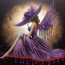 Load image into Gallery viewer, Diamond Painting - Partial Special Shaped - Elegant Hat Lady (30*30CM)
