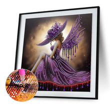 Load image into Gallery viewer, Diamond Painting - Partial Special Shaped - Elegant Hat Lady (30*30CM)
