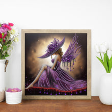 Load image into Gallery viewer, Diamond Painting - Partial Special Shaped - Elegant Hat Lady (30*30CM)
