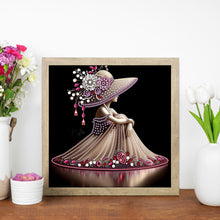 Load image into Gallery viewer, Diamond Painting - Partial Special Shaped - Elegant Hat Lady (30*30CM)
