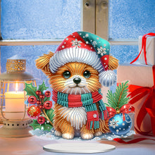 Load image into Gallery viewer, 2D Flat Christmas Dog Table Top Diamond Painting Ornament Kits Home Decor
