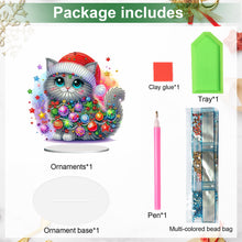 Load image into Gallery viewer, 2D Flat Christmas Cat Table Top Diamond Painting Ornament Kits Home Decor
