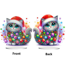 Load image into Gallery viewer, 2D Flat Christmas Cat Table Top Diamond Painting Ornament Kits Home Decor
