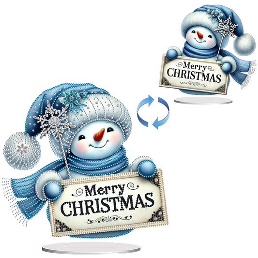 2D Flat Christmas Snowman Table Top Diamond Painting Ornament Kits Home Decor