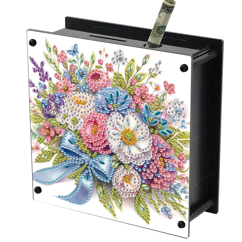 Flowers DIY Money Storage Box Diamond Painting Decors for Adults Beginners