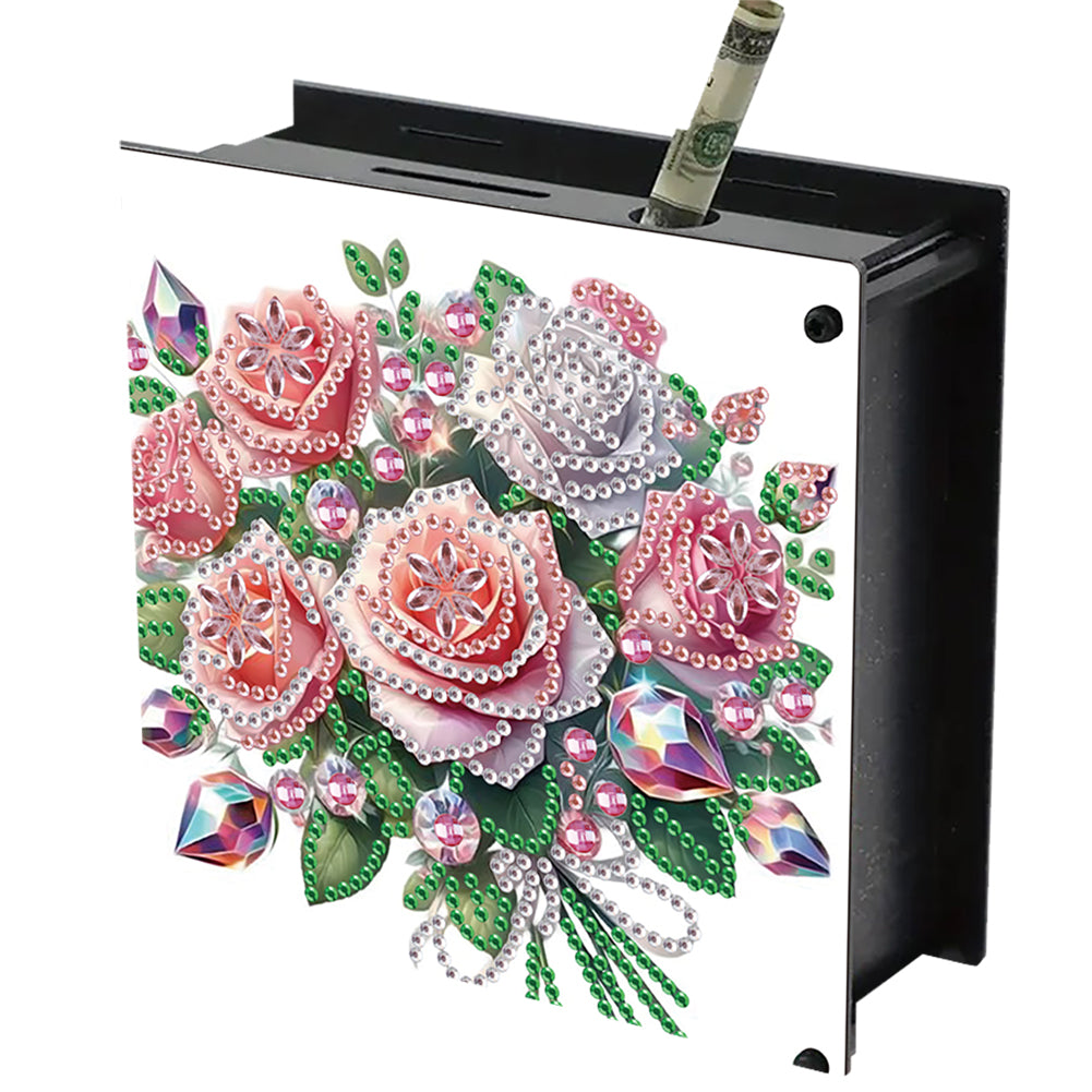 Flowers DIY Money Storage Box Diamond Painting Decors for Adults Beginners