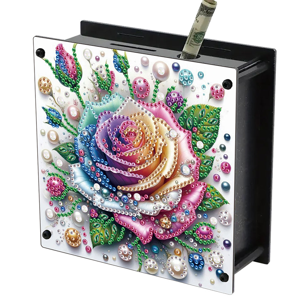 Rose DIY Money Storage Box Diamond Painting Decors for Adults Beginners