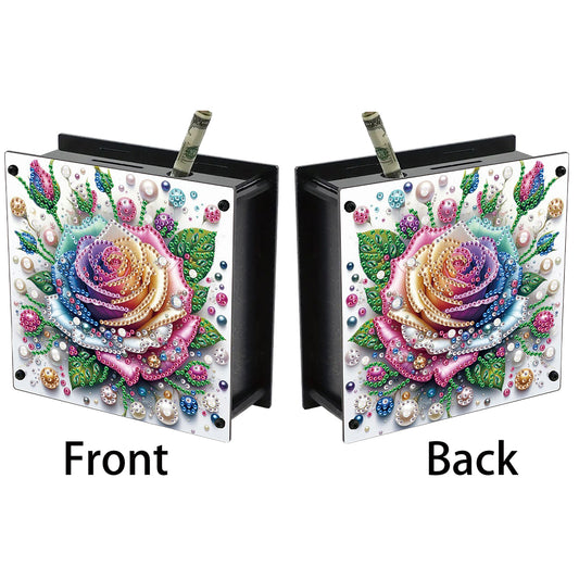 Rose DIY Money Storage Box Diamond Painting Decors for Adults Beginners