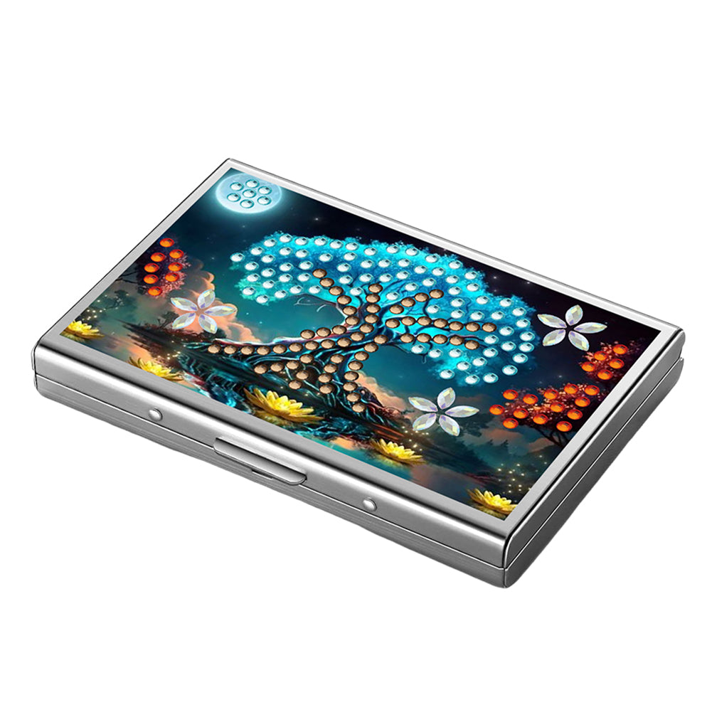 Diamond Art Stainless Steel Coin Purse Tree ID Card Holder Case for Art Crafts