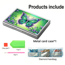 Load image into Gallery viewer, Diamond Art Stainless Steel Coin Purse Butterfly ID Card Holder Case for Adults
