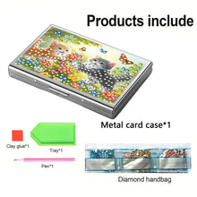 Load image into Gallery viewer, Diamond Art Stainless Steel Coin Purse Cat ID Card Holder Case for Art Crafts
