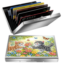 Load image into Gallery viewer, Diamond Art Stainless Steel Coin Purse Cat ID Card Holder Case for Art Crafts
