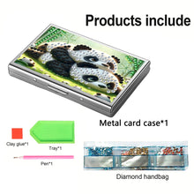 Load image into Gallery viewer, Diamond Art Stainless Steel Coin Purse Panda ID Card Holder Case for Art Crafts
