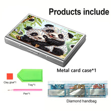 Load image into Gallery viewer, Diamond Art Stainless Steel Coin Purse Panda ID Card Holder Case for Art Crafts
