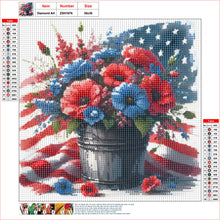 Load image into Gallery viewer, Diamond Painting - Full Round - Independence Day Flower Pot Bouquet (30*30CM)
