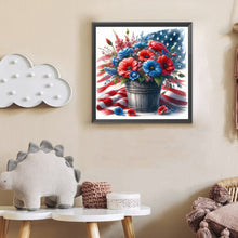 Load image into Gallery viewer, Diamond Painting - Full Round - Independence Day Flower Pot Bouquet (30*30CM)
