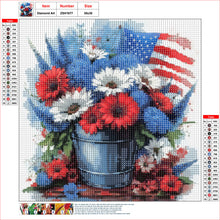 Load image into Gallery viewer, Diamond Painting - Full Round - Independence Day Flower Pot Bouquet (30*30CM)
