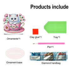 Load image into Gallery viewer, 2D Flat Print Teacup Cat DIY Diamond Painting Desktop Decorations Desktop Decor

