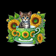 Load image into Gallery viewer, 2D Flat Print Teacup Cat DIY Diamond Painting Desktop Decorations Desktop Decor
