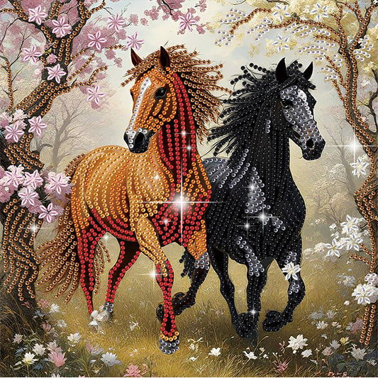 Diamond Painting - Partial Special Shaped - Horse (30*30CM)
