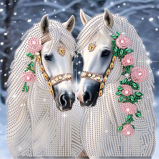 Diamond Painting - Partial Special Shaped - Horse (30*30CM)