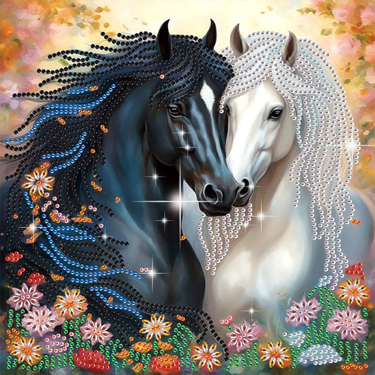 Diamond Painting - Partial Special Shaped - Horse (30*30CM)