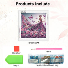Load image into Gallery viewer, Diamond Painting - Partial Special Shaped - Elegant Girl With Beautiful Skirt (30*30CM)
