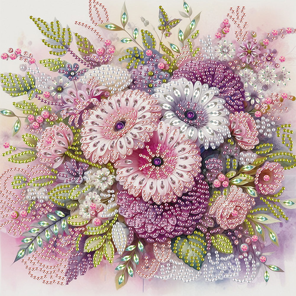 Diamond Painting - Partial Special Shaped - Bouquet Of Flowers (30*30CM)