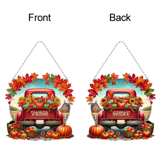 Fall Truck 2D Flat DIY Diamond Art Pendant Diamond Painting Set for Wall Window