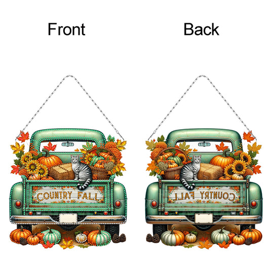 Fall Truck 2D Flat DIY Diamond Art Pendant Diamond Painting Set for Wall Window