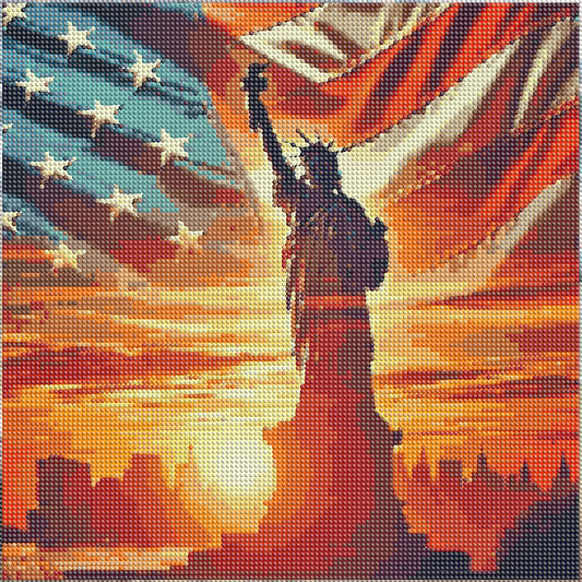 Diamond Painting - Full Round - Statue Of Liberty On Independence Day (40*40CM)