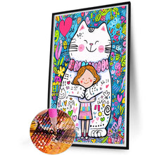 Load image into Gallery viewer, Diamond Painting - Full Round - Cat And Girl (40*60CM)
