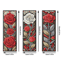 Load image into Gallery viewer, 3Pcs Roses DIY Diamond Painting Bookmark with Pendant for Reading Enthusiasts
