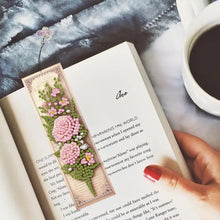Load image into Gallery viewer, 3Pcs Pink Roses DIY Diamond Painting Bookmark with Pendant for Reading Lovers
