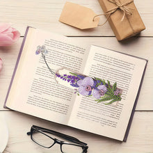 Load image into Gallery viewer, 3Pcs Purple Flowers DIY Diamond Painting Bookmark for Reading Enthusiasts
