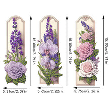 Load image into Gallery viewer, 3Pcs Purple Flowers DIY Diamond Painting Bookmark for Reading Enthusiasts
