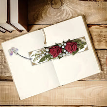 Load image into Gallery viewer, 3Pcs Red Roses DIY Diamond Painting Bookmark with Pendant for Reading Enthusiast

