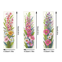 Load image into Gallery viewer, 3Pcs Flowers DIY Diamond Painting Bookmark with Pendant for Reading Enthusiasts
