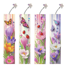 Load image into Gallery viewer, 3Pcs Flowers Butterfly Ladybugs DIY Diamond Painting Bookmark for Reading Lovers
