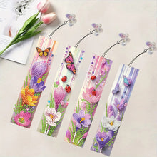 Load image into Gallery viewer, 3Pcs Flowers Butterfly Ladybugs DIY Diamond Painting Bookmark for Reading Lovers
