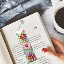Load image into Gallery viewer, 3Pcs Flowers DIY Diamond Painting Bookmark with Pendant for Reading Enthusiasts
