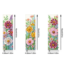 Load image into Gallery viewer, 3Pcs Flowers DIY Diamond Painting Bookmark with Pendant for Reading Enthusiasts
