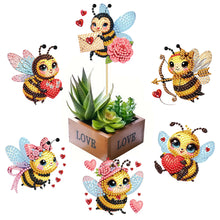 Load image into Gallery viewer, 6Pcs DIY Stakes Diamond Painting Kits Diamond Art Kits for Beginners (Bee)
