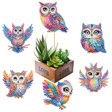 Load image into Gallery viewer, 6Pcs DIY Stakes Diamond Painting Kits Diamond Art Kits for Beginners (Owl)
