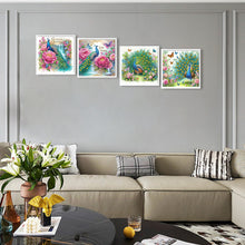 Load image into Gallery viewer, 4pcs Diamond Painting - Partial Special Shaped - Peacock (30*30CM)
