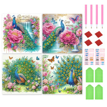 Load image into Gallery viewer, 4pcs Diamond Painting - Partial Special Shaped - Peacock (30*30CM)
