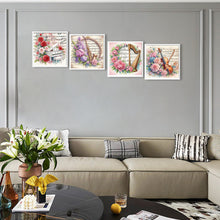 Load image into Gallery viewer, 4pcs Diamond Painting - Partial Special Shaped - Musical Instrument And Flower (30*30CM)
